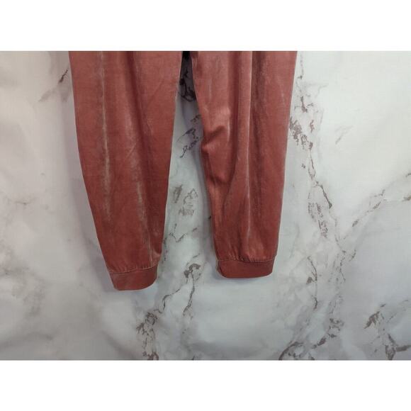 ASOS Sweatpants Women 14 Large Pink High Rise Stripe Jogger Pull On Velour Track - Picture 6 of 9